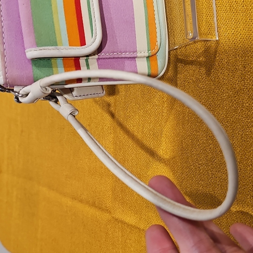Coach Hampton Multicolor Stripe Large Wristlet - EUC - Picture 6 of 12